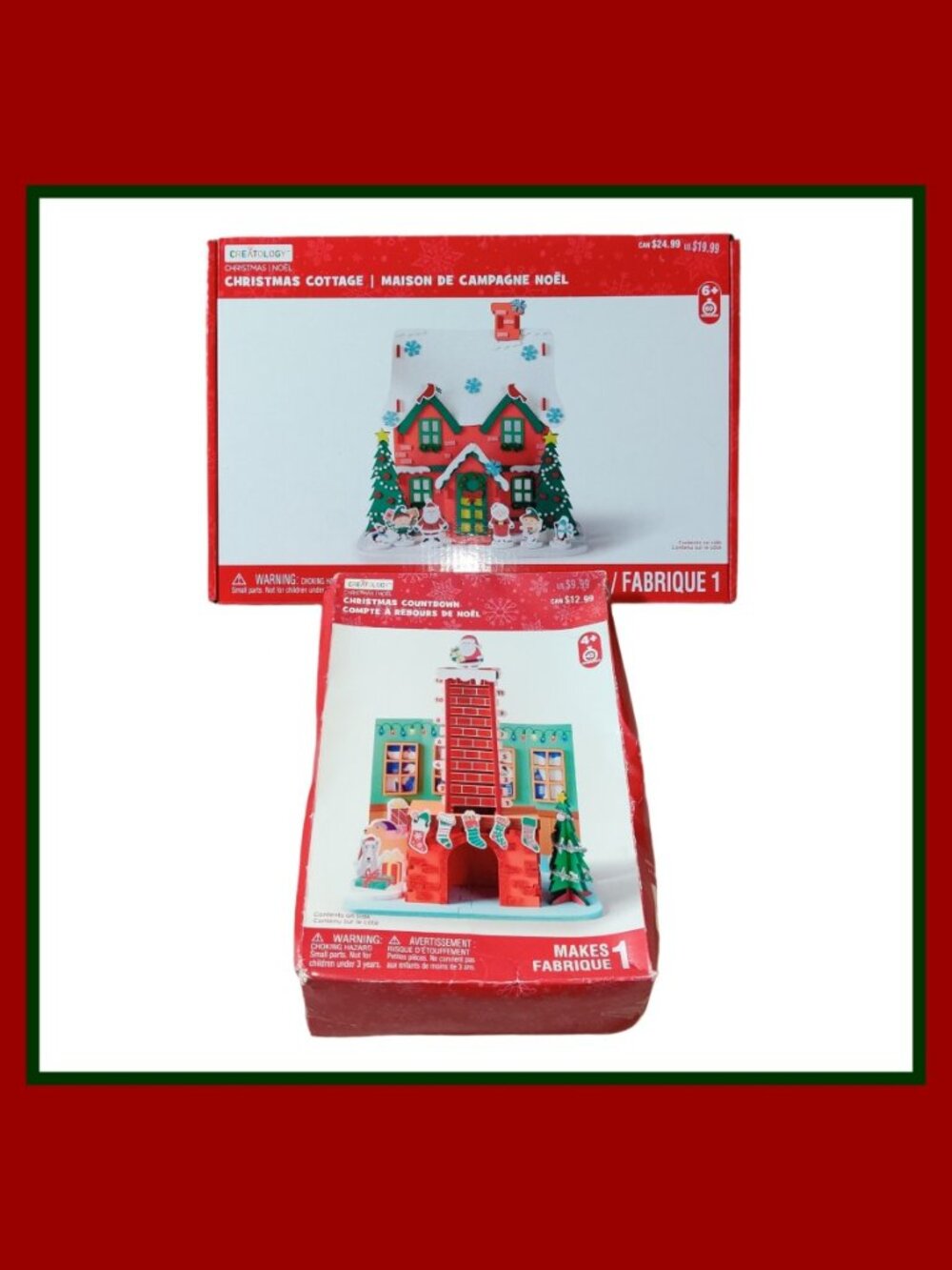Creatology Christmas Foam Craft Kit Bundle - COTTAGE & COUNTDOWN - for Kids 6+